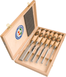 Two Cherries 6 Piece Chisel Set in Wood Box