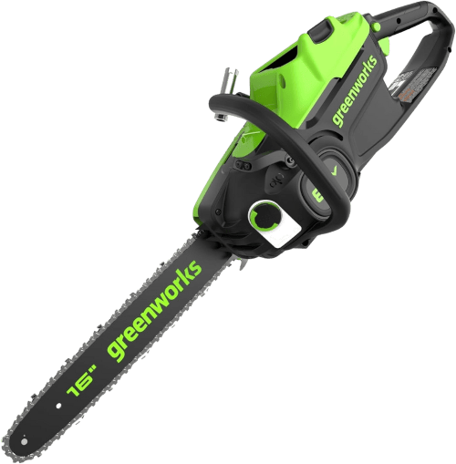 Greenworks CS80L211 PRO 80V Battery Chainsaw 12 8 lbs 16 Inch Bar Best cordless chainsaw for professionals and new gardeners