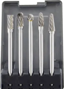 Astro Pneumatic 5 pcs 1 8 inch shank double cut tungsten carbide burr bits
