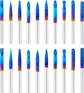 Etoput 20 pcs 1 8 inch shank single double cut solid carbide burr bits