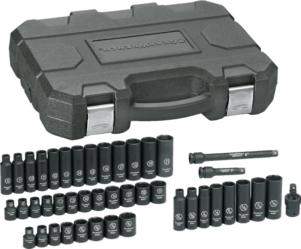 Gearwrench 84916N 44 pcs 3 8 in SAE metric impact socket set Gearwrench 84916N 44 pcs 3 8 in SAE metric impact socket set