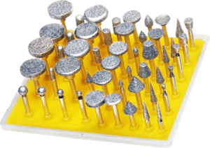 Lukcase 50 pcs 1 8 inch shank 120 grit silver coated engraver bits