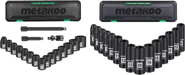Metakoo 30 pcs 3 8 in metric impact socket set Metakoo 30 pcs 3 8 in metric impact socket set