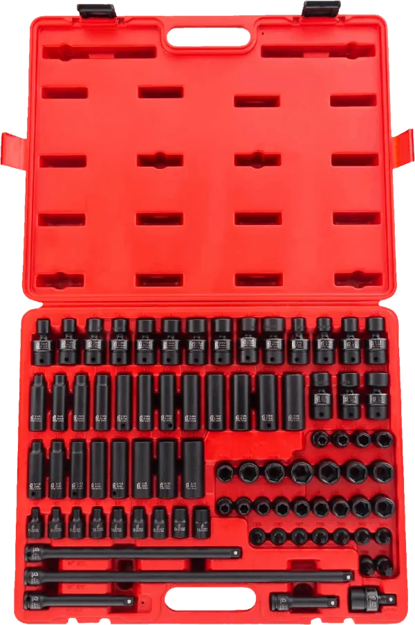 Sunex 3580 80 pcs 3 8 in SAE metric impact socket sets with hand ratchet Sunex 3580 80 pcs 3 8 in SAE metric impact socket sets with hand ratchet