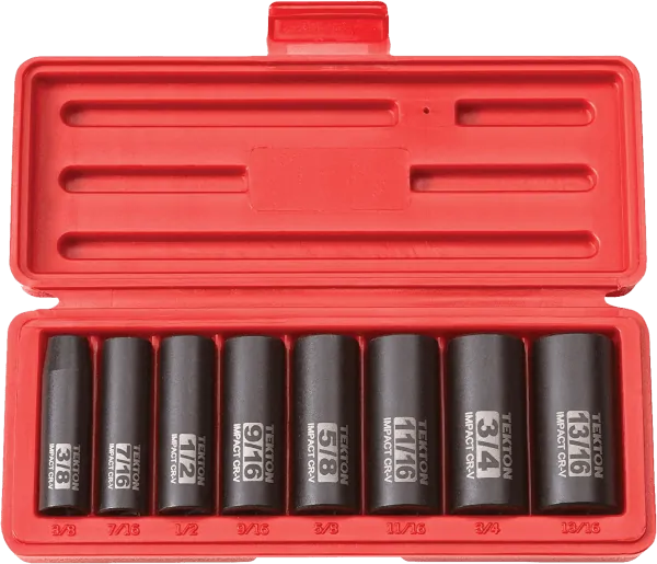 Tekton 4845 8 pcs 3 8 in SAE impact socket set Tekton 4845 8 pcs 3 8 in SAE impact socket set