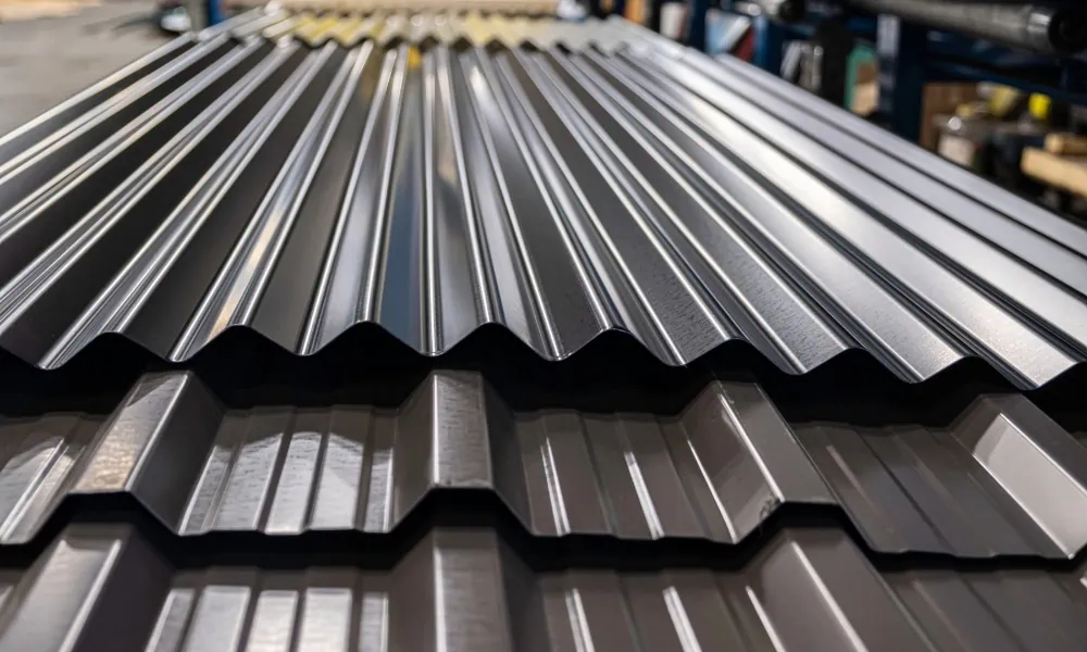 Corrugated metal sheets for cutting
