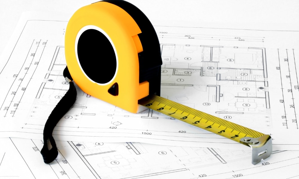 Using a steel tape measure for planning