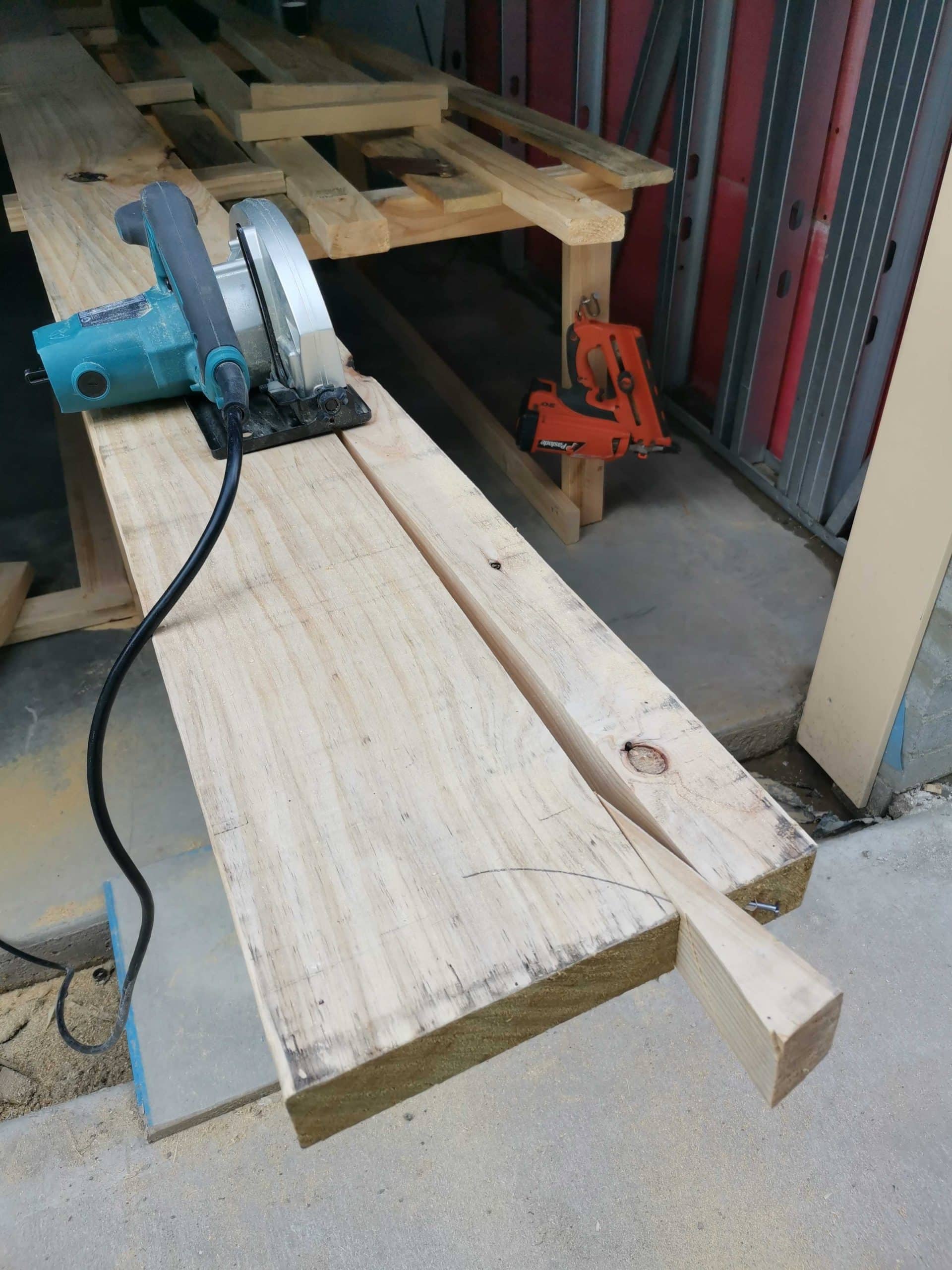 Cutting timber with my Makita circular saw