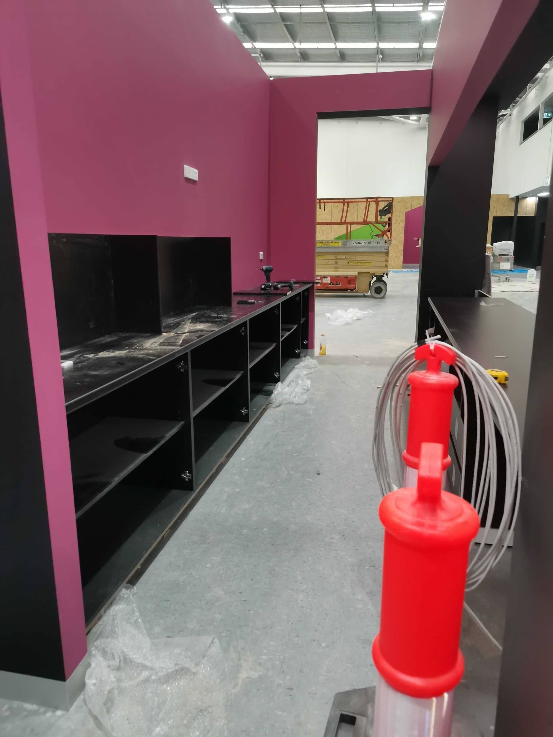 Ongoing building of kitchen cabinets and shelves