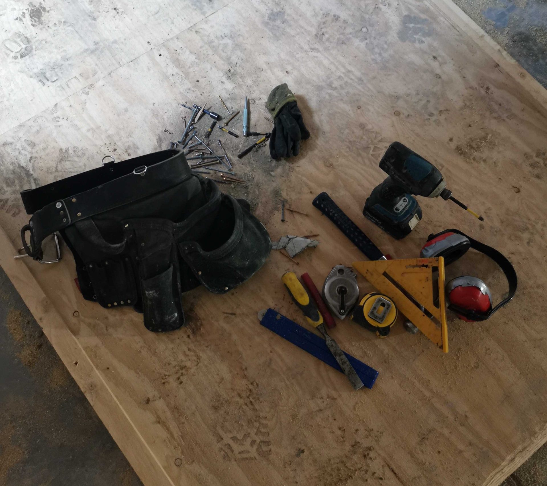 My tool belt with different tools inside