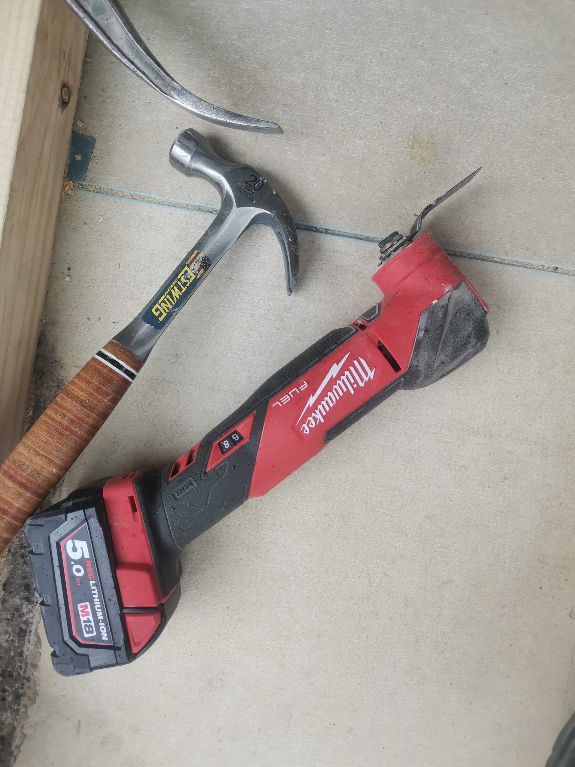 My Estwing claw hammer and Milwaukee oscillating tool