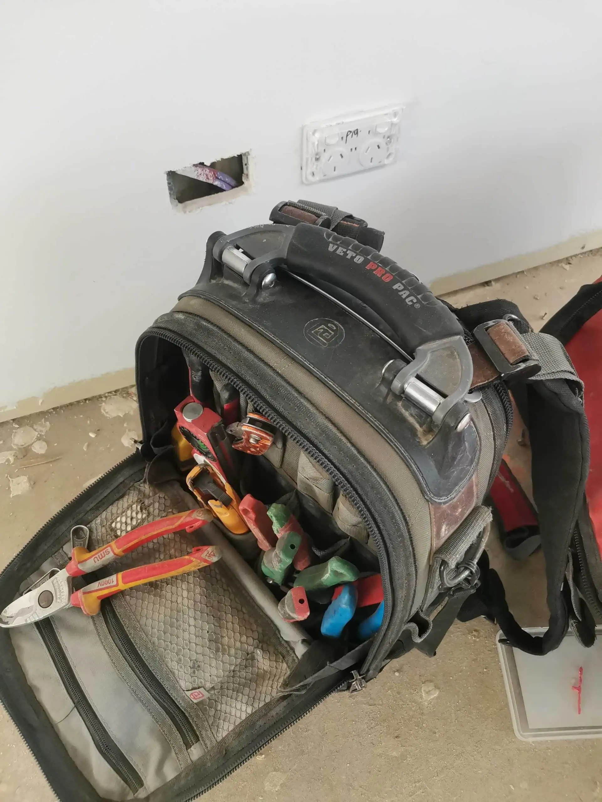 Showing my tools inside my Veto tool backpack